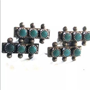 Vintage Turquoise and sterling silver screw backs
